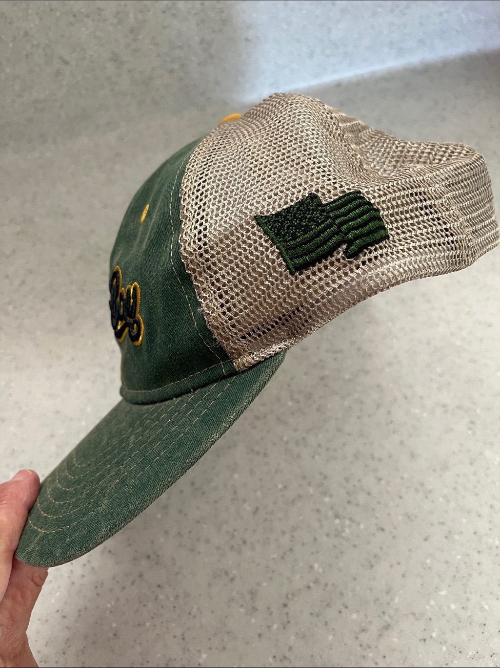 Green Bay Distressed Mesh Snapback Truckers Cap Hat Nwot By Max — image 2 of 4